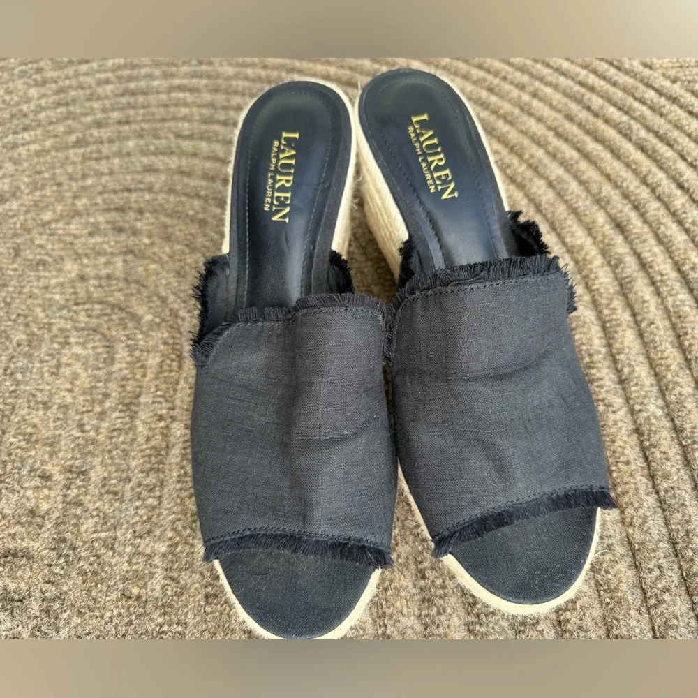 Lauren by Ralph Lauren‎ Carlynda Espadrille Wedge Sandals Size 9